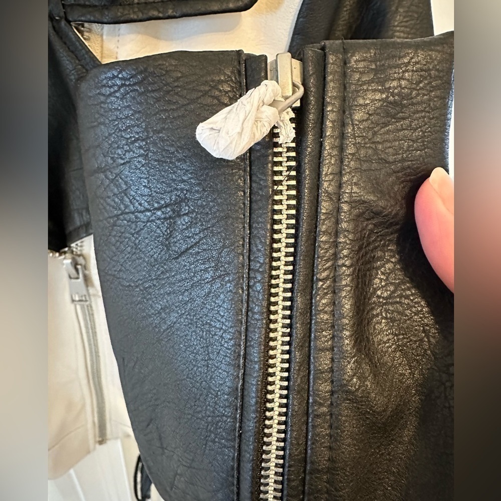 Only vegan leather biker black/white extra small - Picture 4 of 6